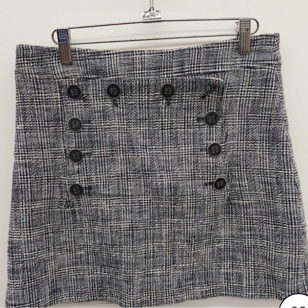 Veronica Beard Monochrome Plaid Mini Skirt